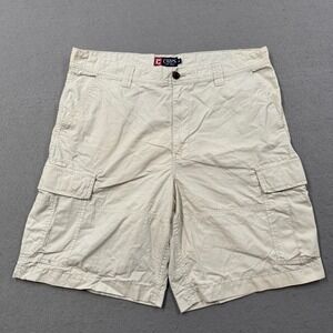 Chaps Cargo Shorts Mens 38 Beige Khaki Loose Fit Utility Hunting Outdoor Stretch